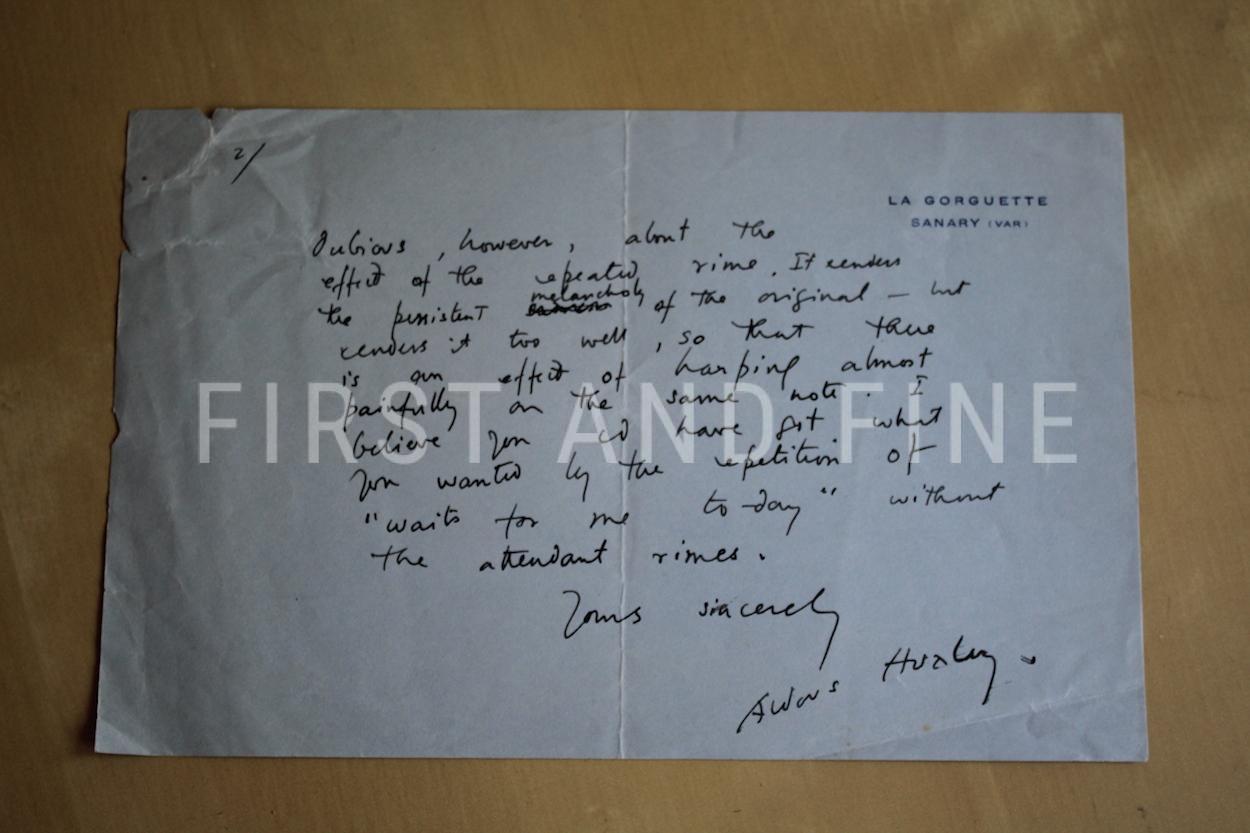 Huxley, Aldous (1932) 'Brave New World', UK first edition plus handwritten and signed letter - Image 8