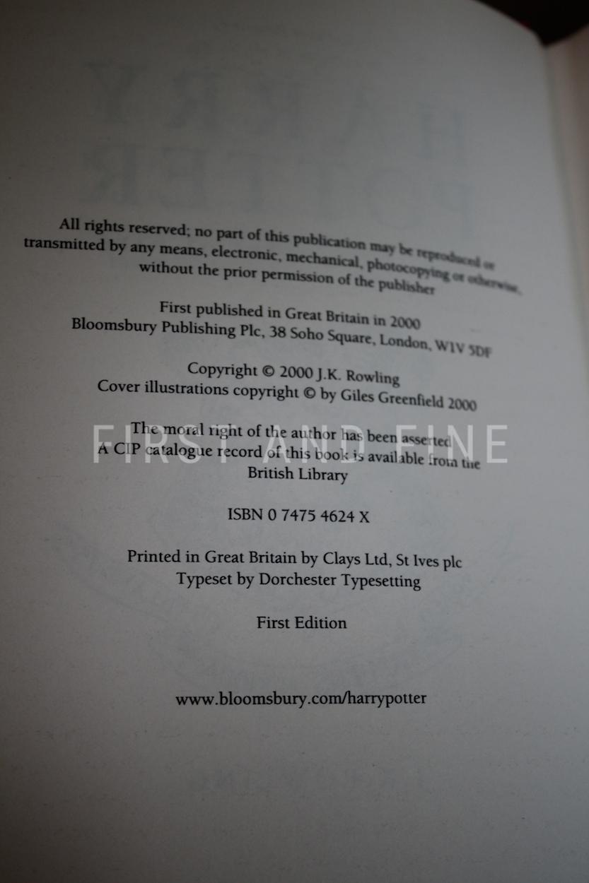 Rowling, J.K. (2000) 'Harry Potter and the Goblet of Fire', UK first edition, signed by Rowling and illustrator - Image 3