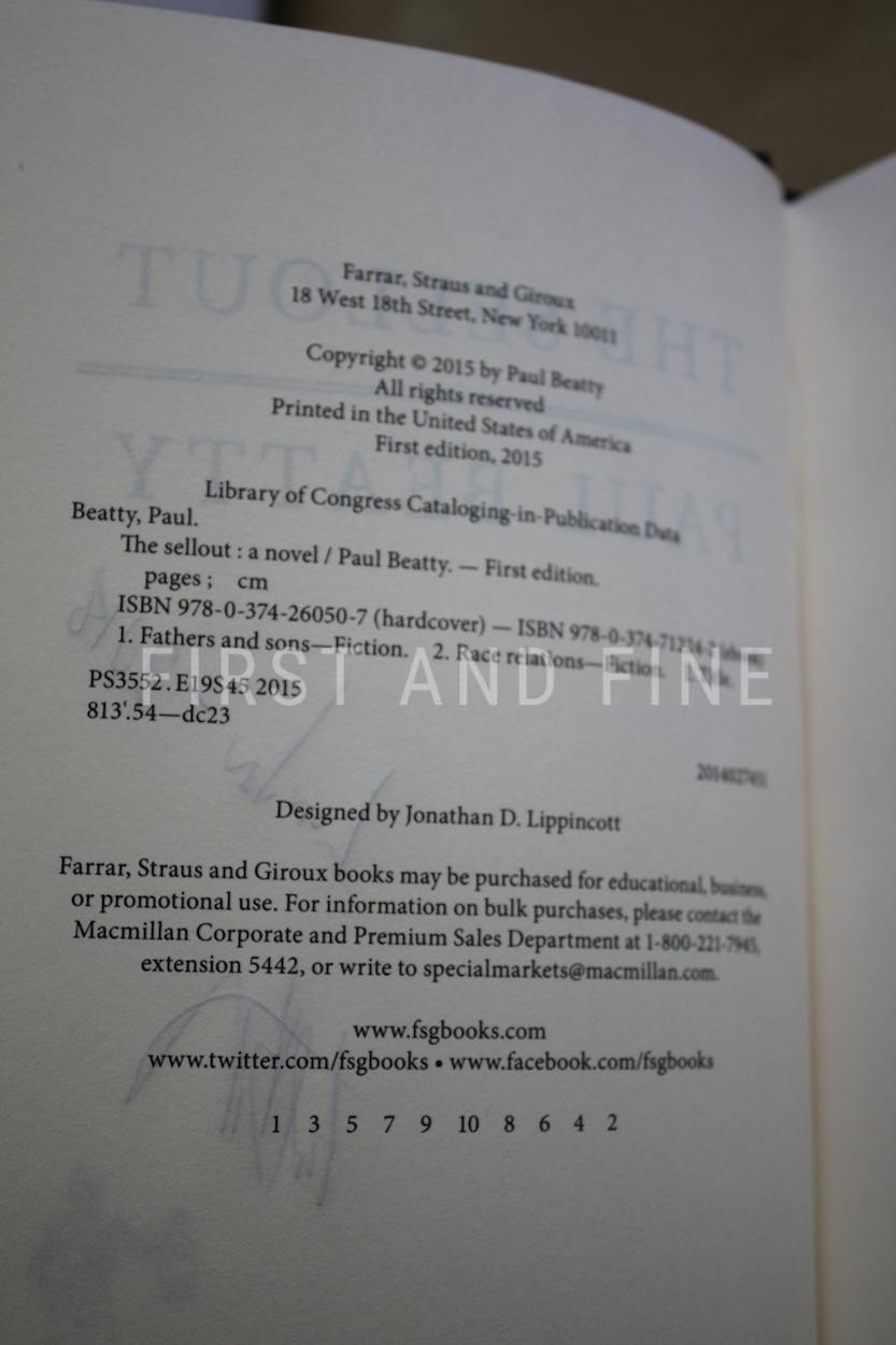 Beatty, Paul (2015) 'The Sellout', US signed first edition - Image 3