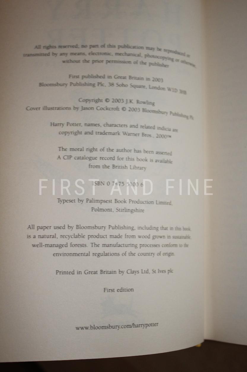 Rowling, J.K. (2003) 'Harry Potter and the Order of the Phoenix', UK signed and inscribed first edition - Image 3