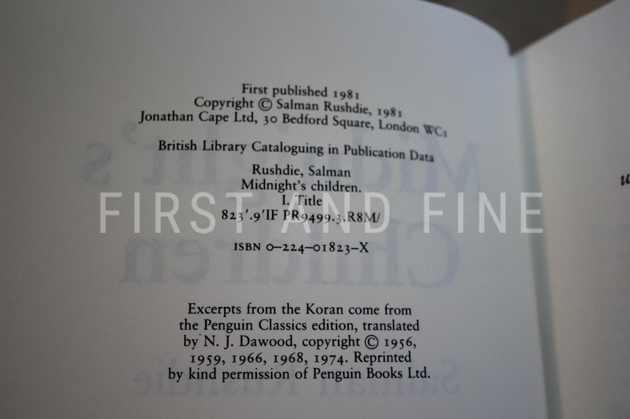 Rushdie, Salman (1981) 'Midnight's Children', UK signed first edition - Image 3