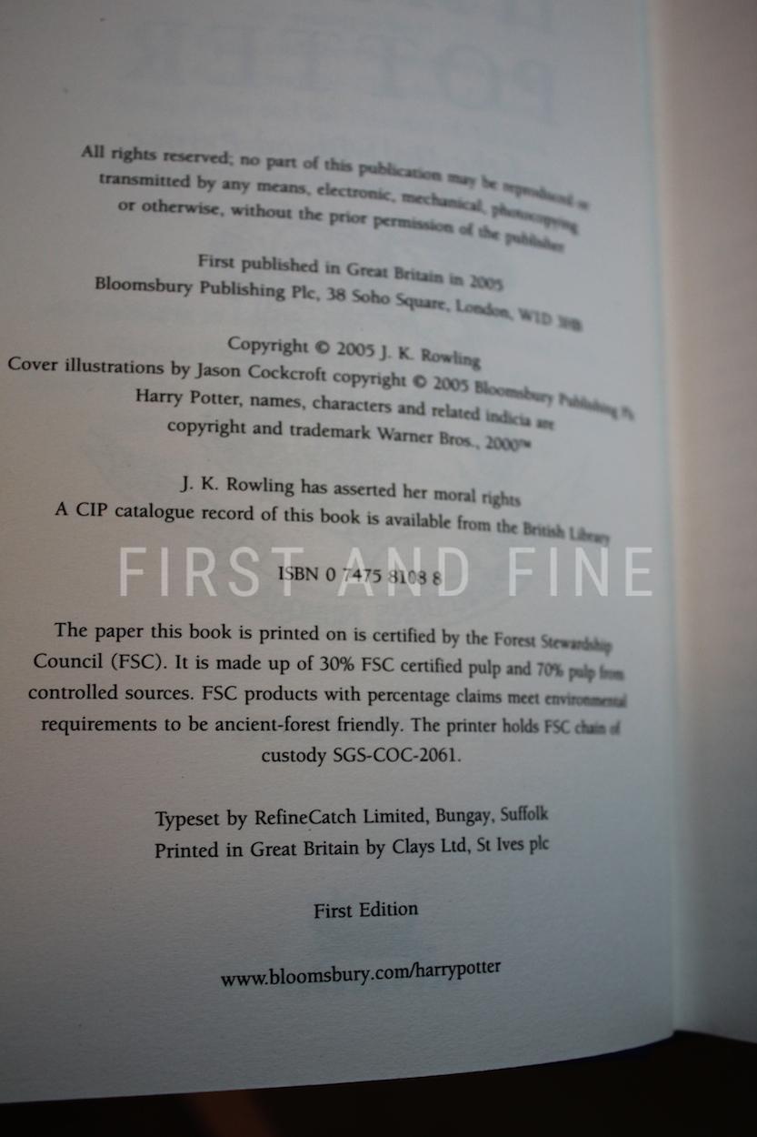 Rowling, J.K. (2005) 'Harry Potter and the Half-Blood Prince', UK signed and inscribed first edition - Image 3