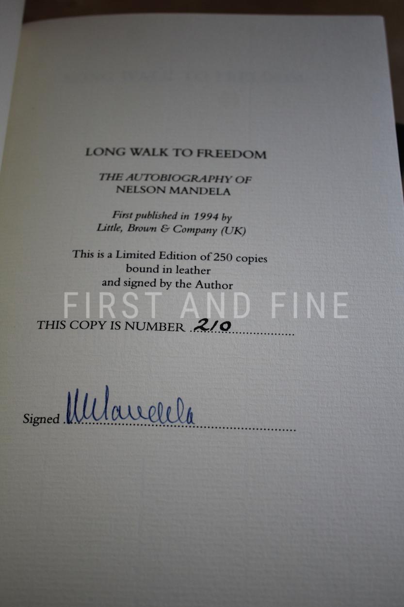Mandela, Nelson (1994) 'Long Walk to Freedom', UK signed limited edition bound in full leather - Image 2