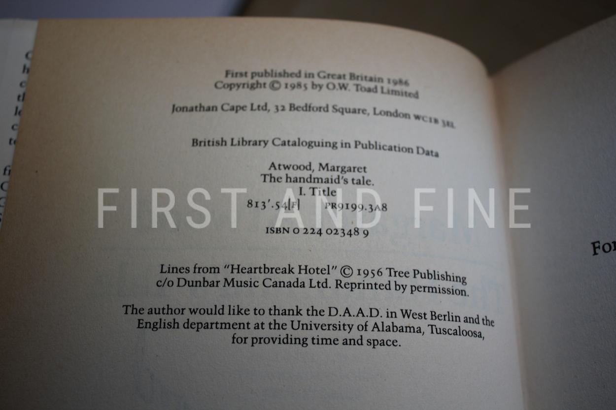 Atwood, Margaret (1986) 'The Handmaid's Tale', UK signed first edition - Image 3