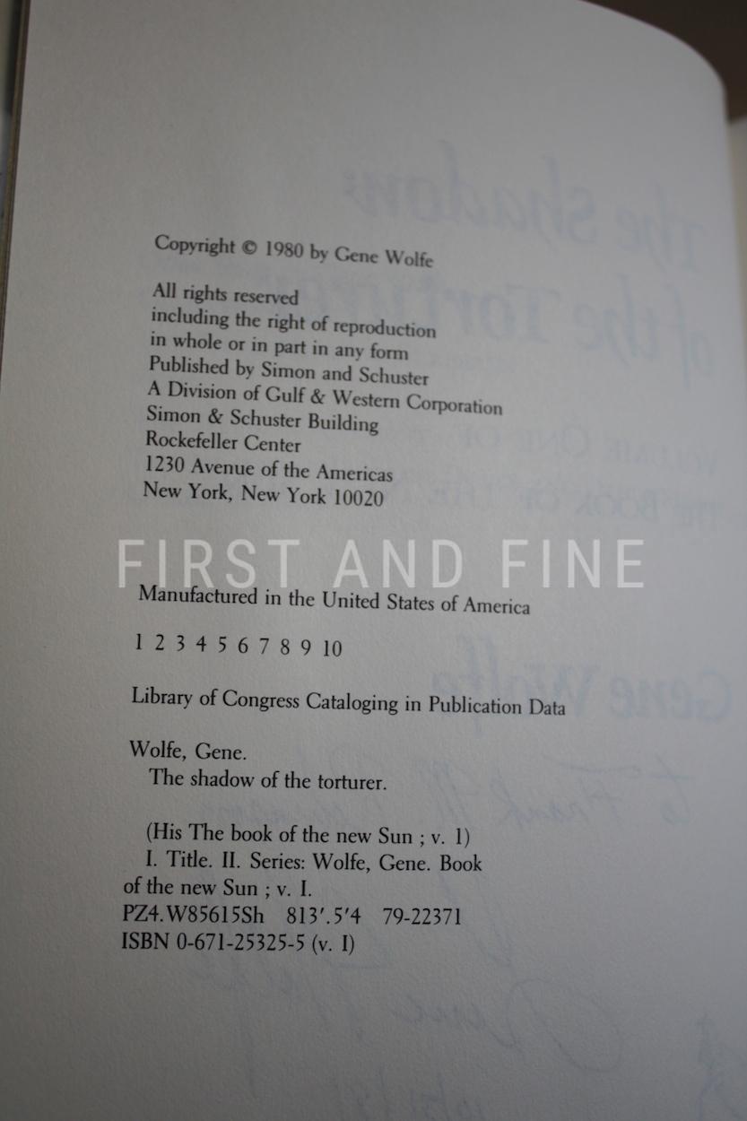 Wolfe, Gene (1980) 'The Shadow of the Torturer', US signed first edition association copy - Image 3