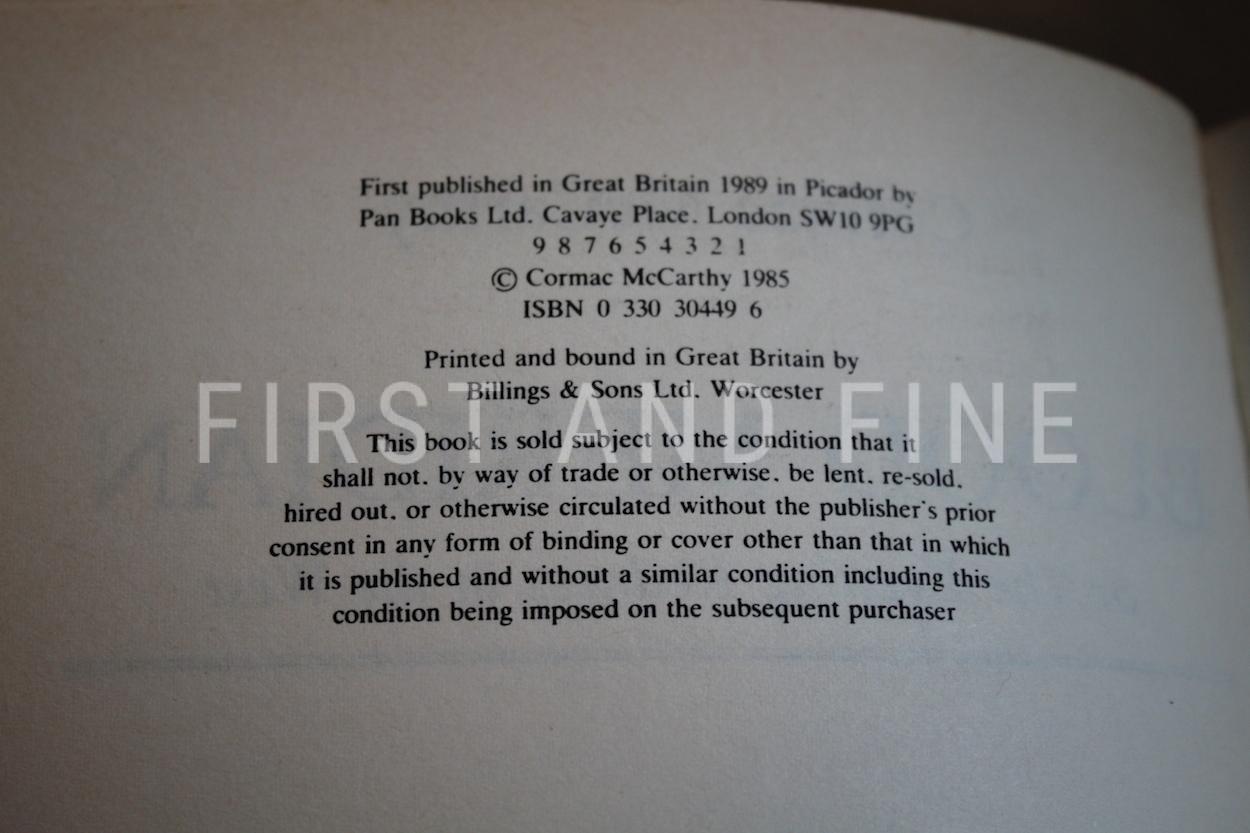 McCarthy, Cormac (1989) 'Blood Meridian', UK signed and inscribed first edition with rock solid provenance - Image 5