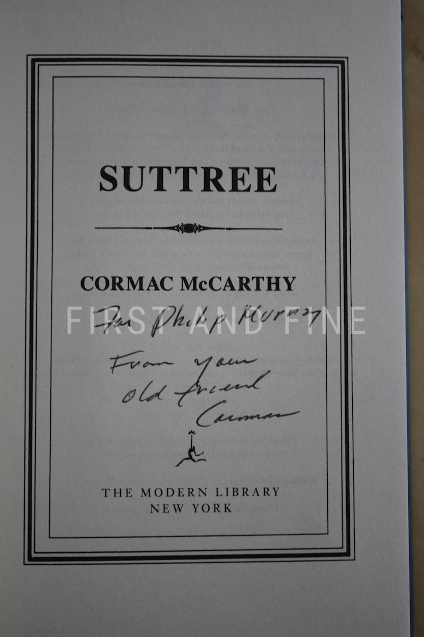 McCarthy, Cormac (2002) 'Suttree', US signed and inscribed Modern Library Edition - Image 2