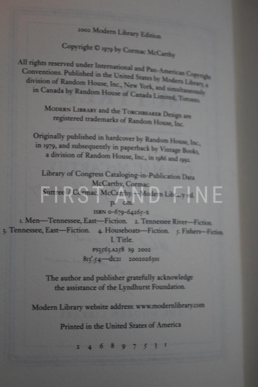 McCarthy, Cormac (2002) 'Suttree', US signed and inscribed Modern Library Edition - Image 3