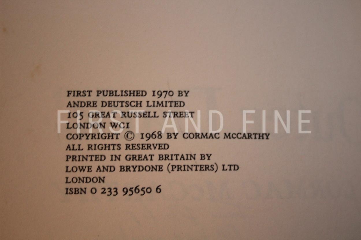 McCarthy, Cormac (1970) 'Outer Dark', UK signed and inscribed first edition with rock solid provenance - Image 3