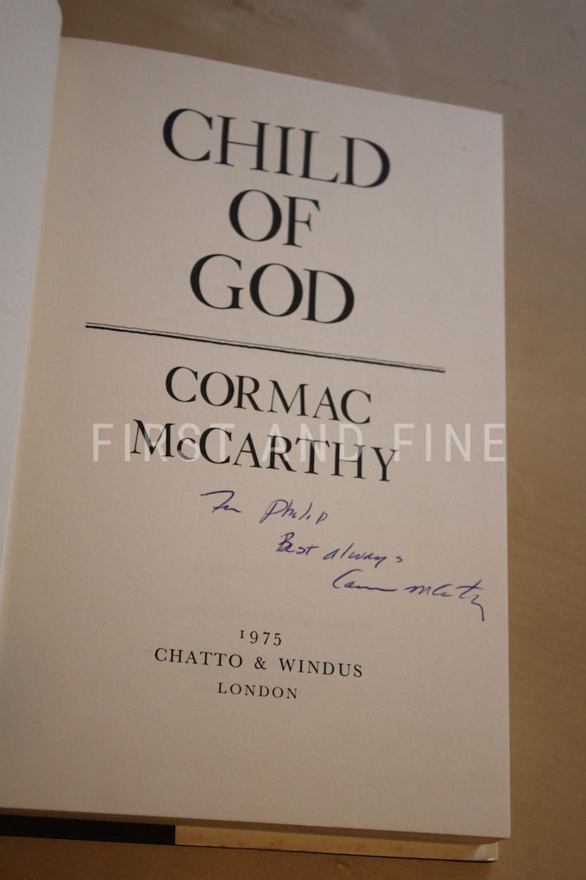 McCarthy, Cormac (1975) 'Child of God', UK signed and inscribed first edition with rock solid provenance - Image 2