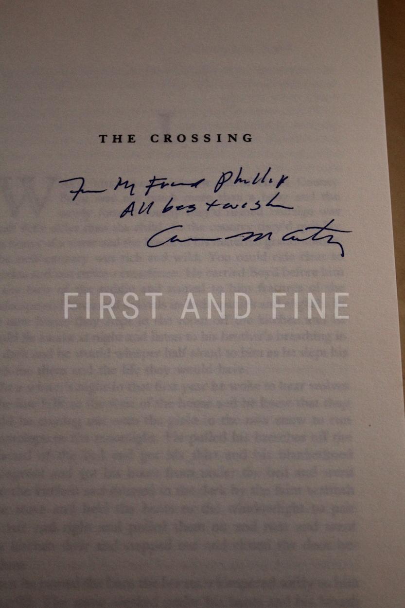McCarthy, Cormac (1994) 'The Crossing', UK signed and inscribed first edition with rock solid provenance - Image 3