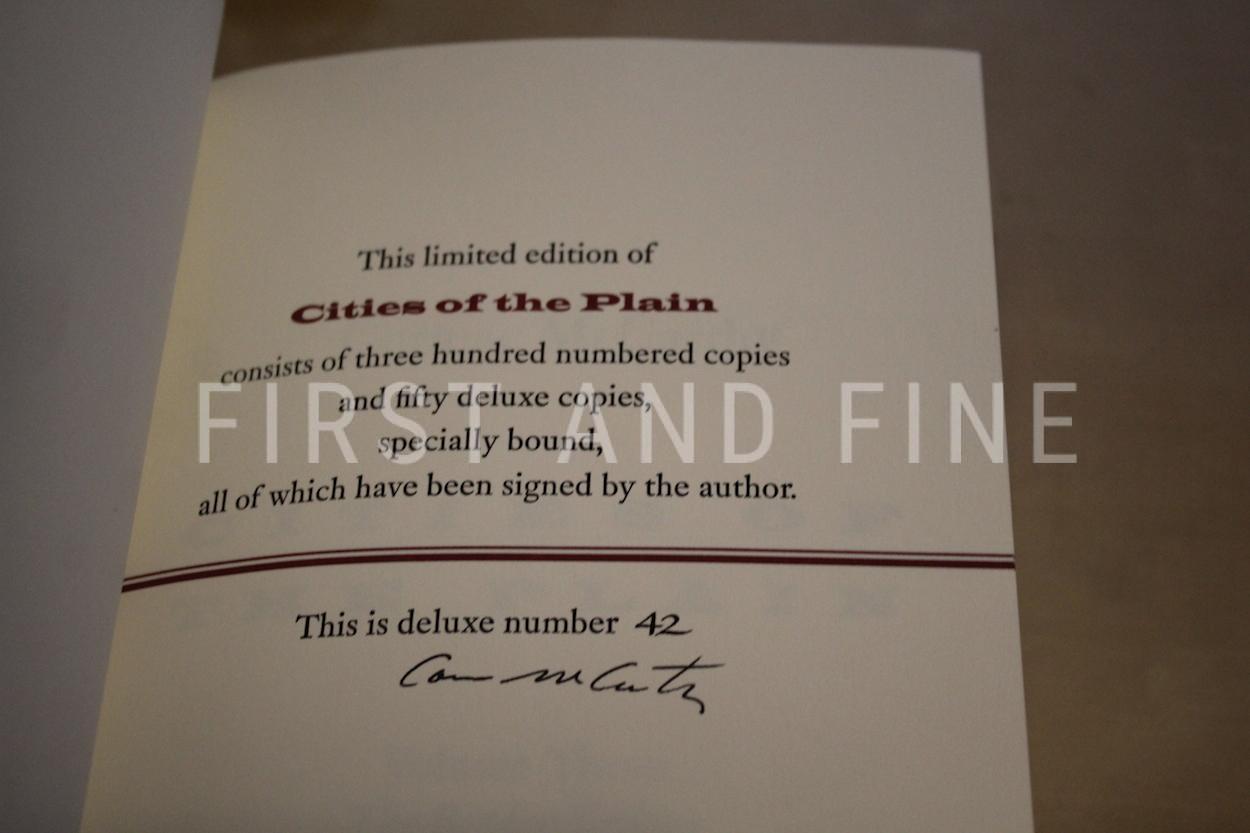 McCarthy, Cormac (1998) 'Cities of the Plain', US deluxe signed limited edition - Image 2
