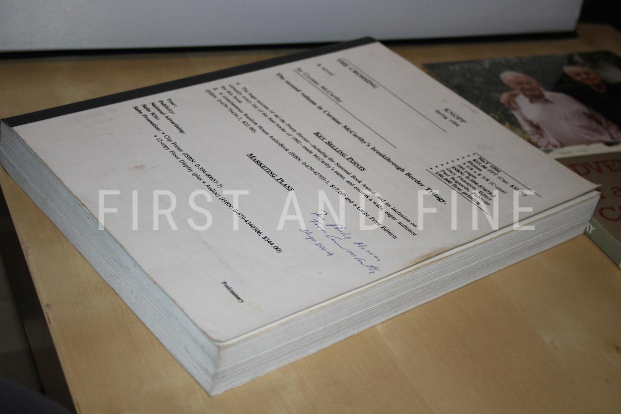 McCarthy, Cormac (1994) 'The Crossing', US signed and inscribed galley proofs with rock solid provenance - Image 6