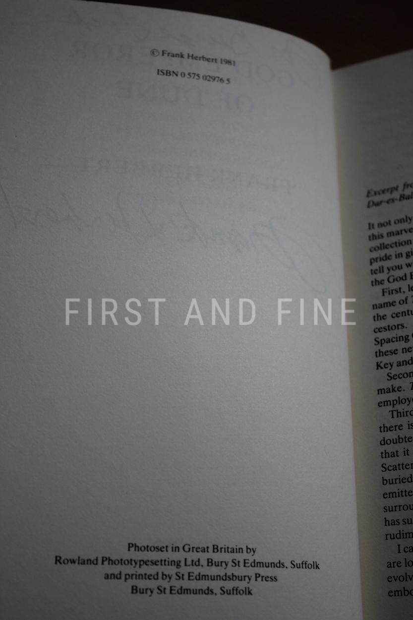 Herbert, Frank (1981) 'God Emperor of Dune', UK signed first edition - Image 3