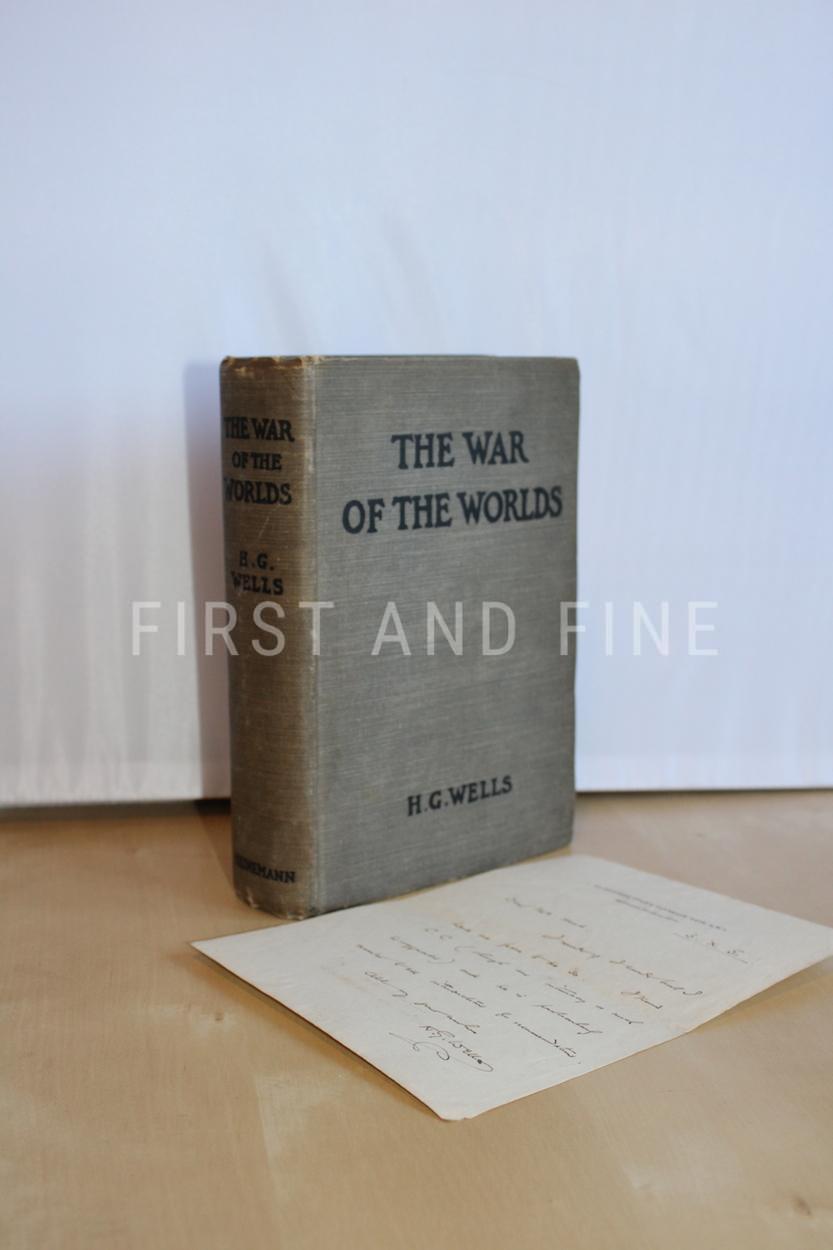 Wells, H.G. (1898) 'The War of the Worlds', UK first edition, first state with original handwritten and signed letter