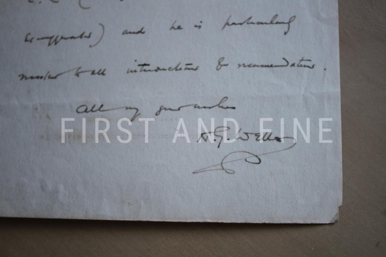 Wells, H.G. (1898) 'The War of the Worlds', UK first edition, first state with original handwritten and signed letter - Image 3