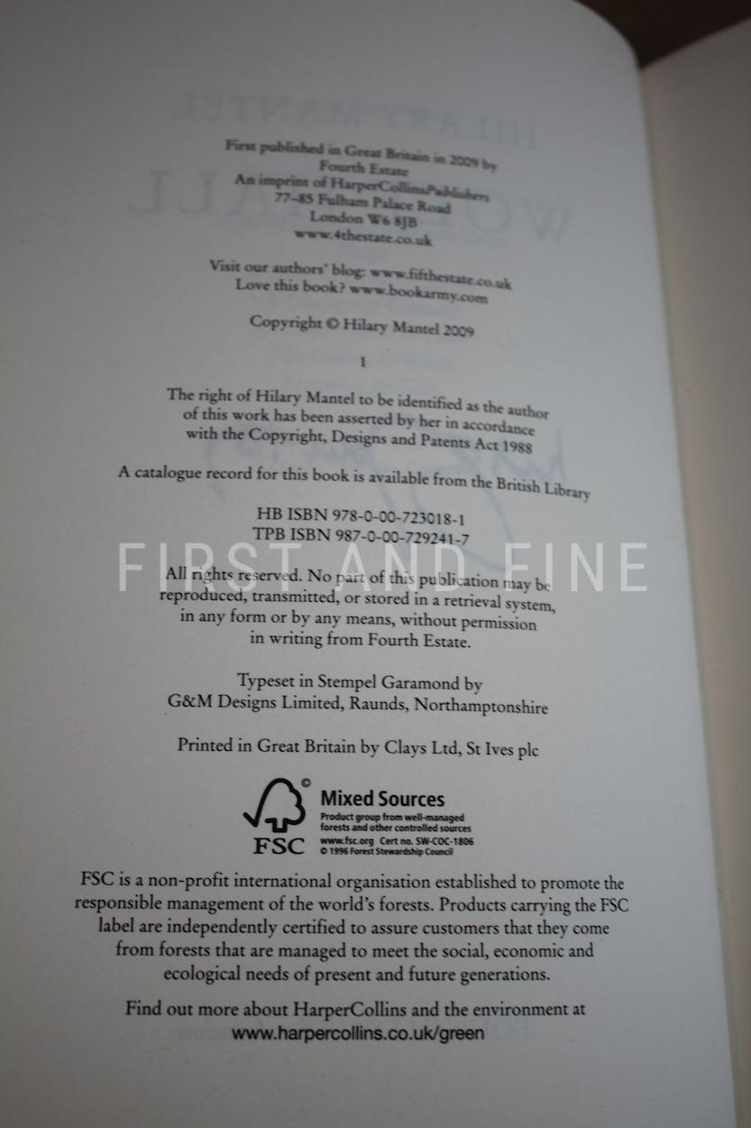 Mantel, Hilary (2009) 'Wolf Hall', UK signed first edition - Image 3