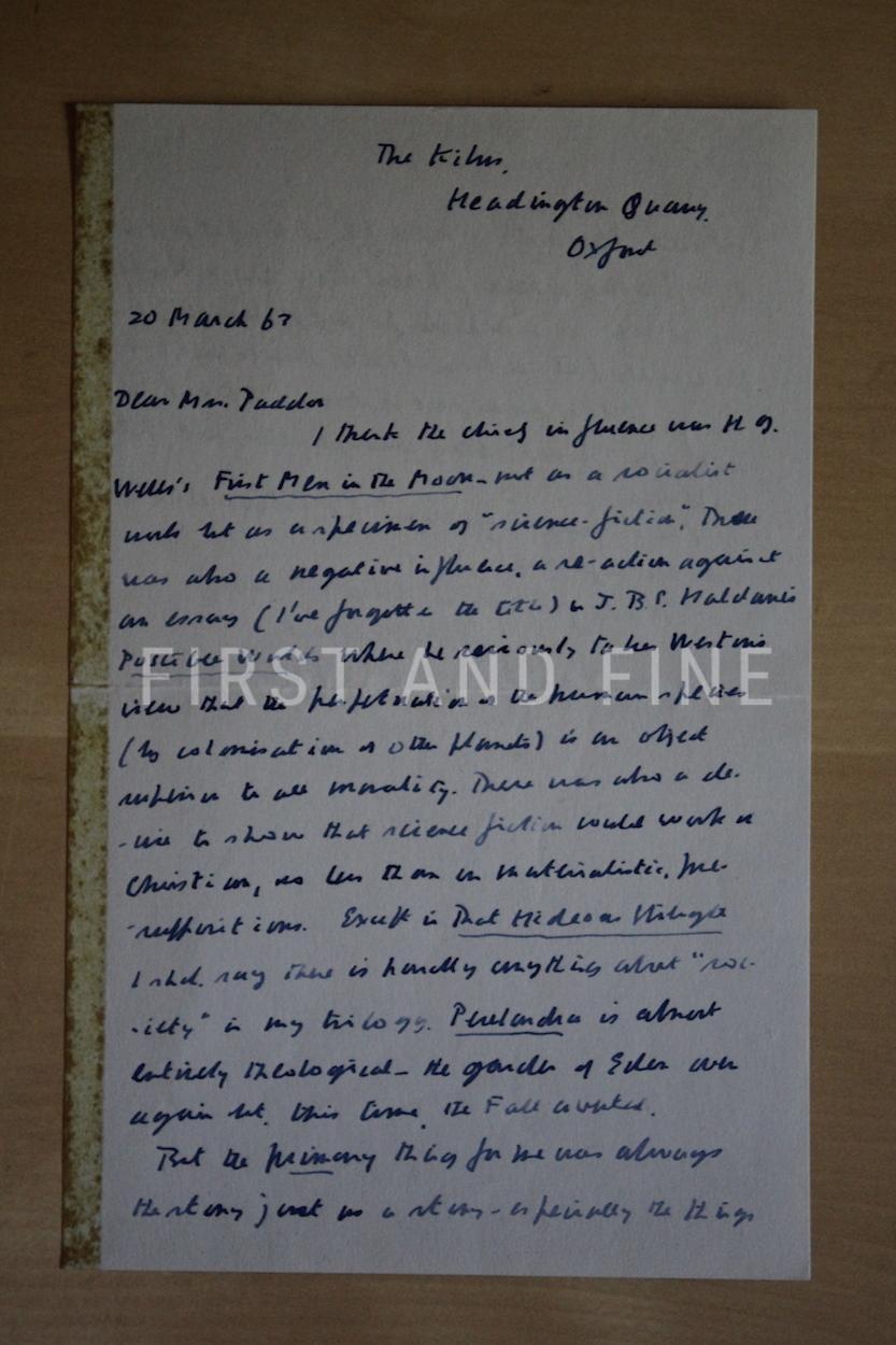 Lewis, C.S. (1950-56) 'The Chronicles of Narnia', UK first edition set with original handwritten and signed letter - Image 5