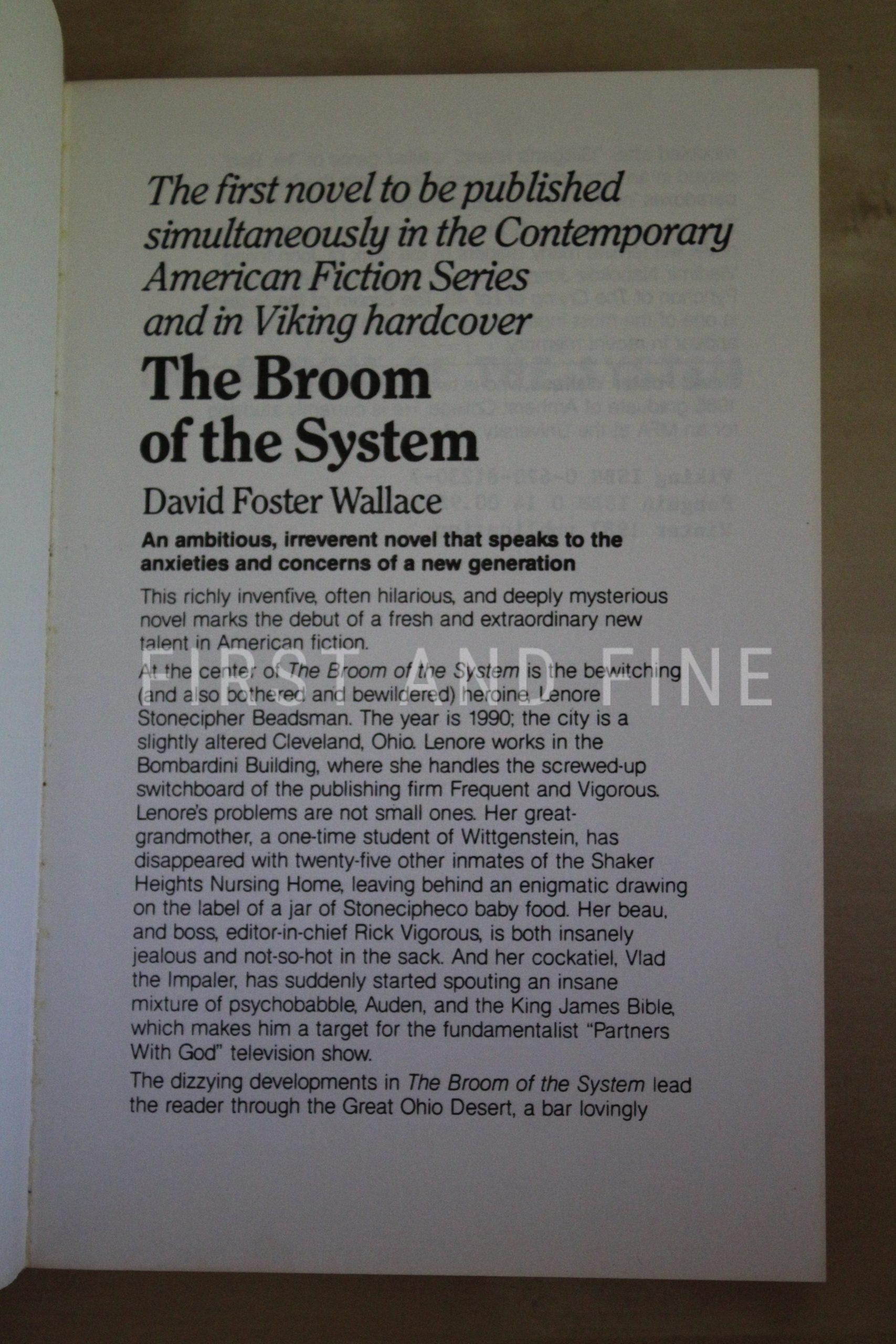 Wallace, David Foster (1986) 'The Broom of the System', US uncorrected proof - Image 5