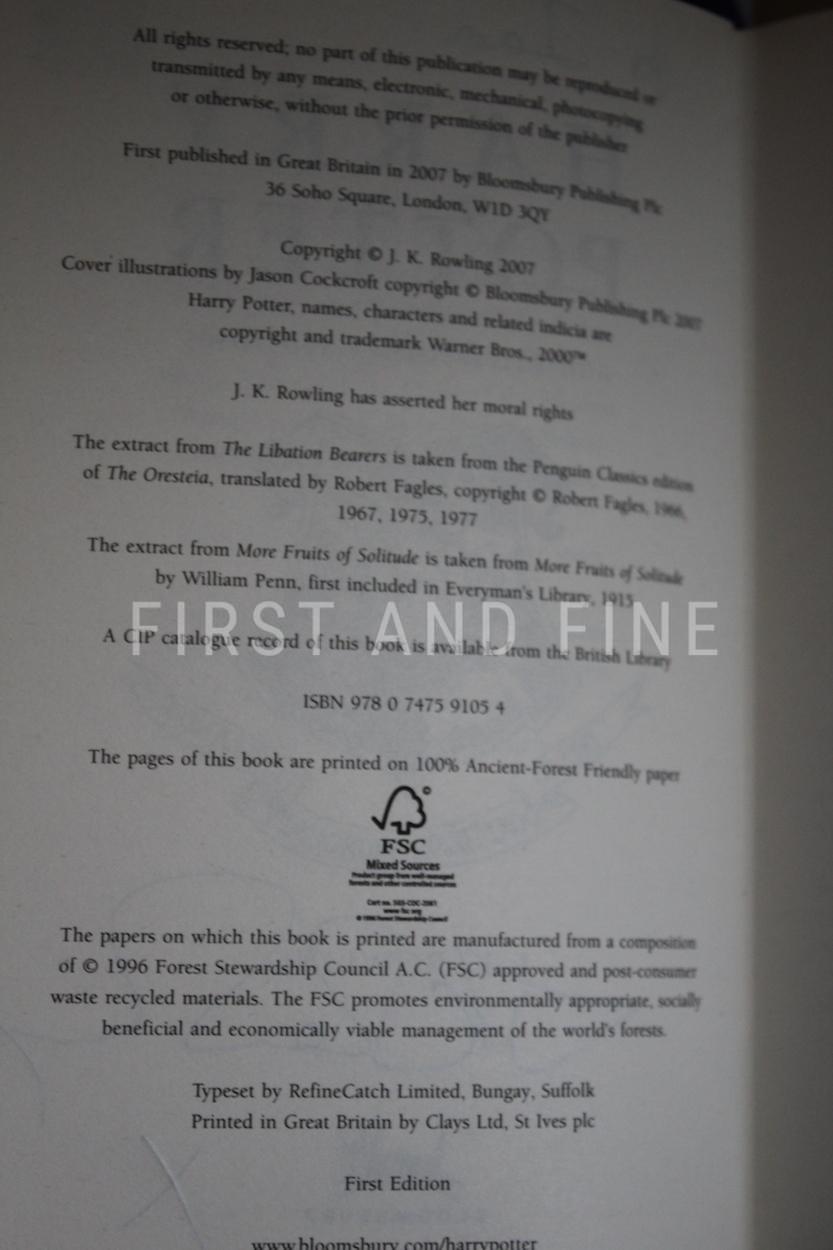 Rowling, J.K. (2007) 'Harry Potter and the Deathly Hallows', UK signed first edition with ephemera - Image 4