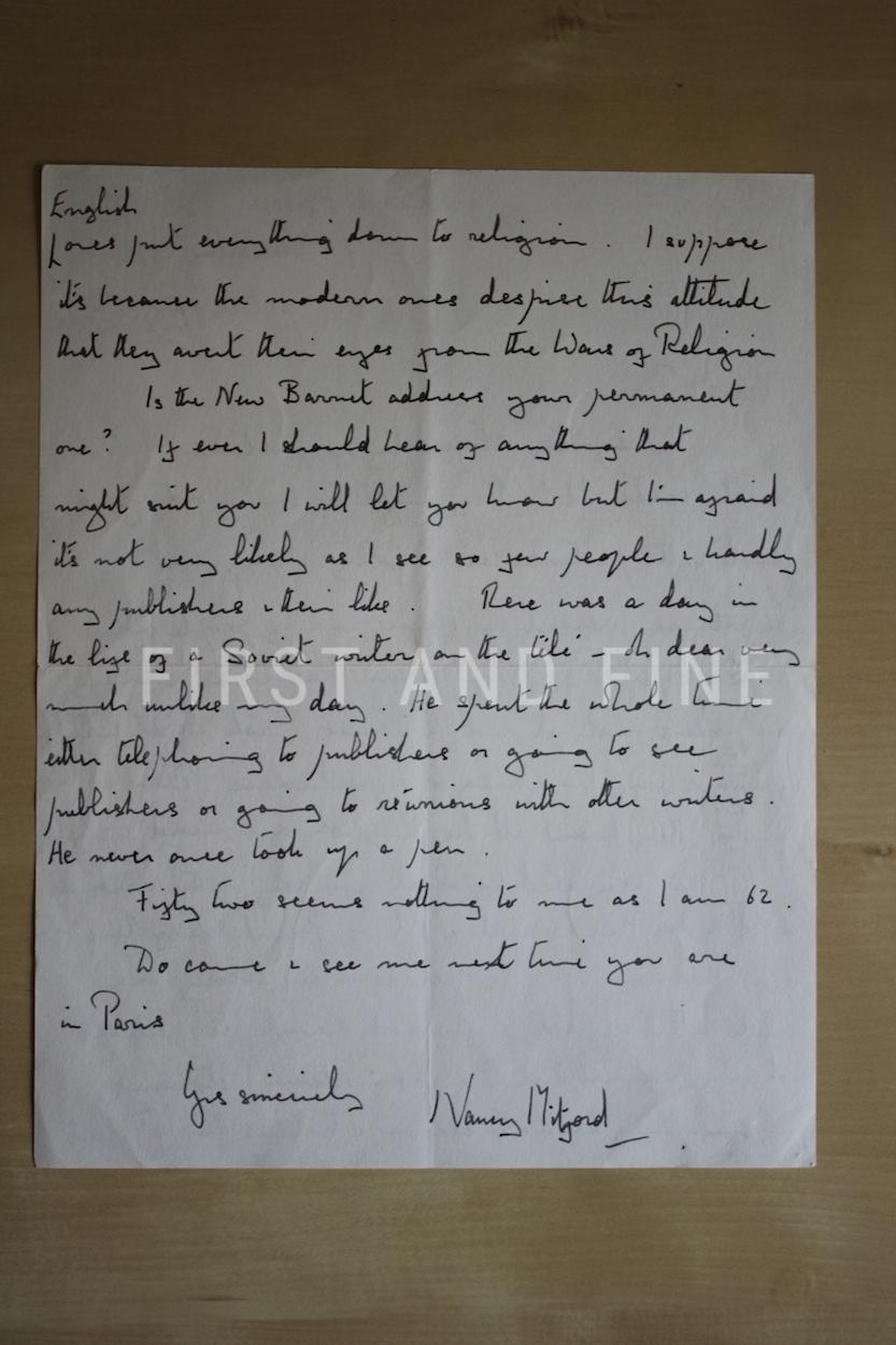 Mitford, Nancy (1945 & 1949) 'The Pursuit of Love' & 'Love in a Cold Climate', first edition set with an original handwritten and signed letter - Image 23