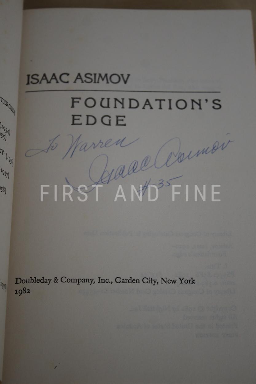Asimov, Isaac (1982) 'Foundation's Edge', US signed first edition, first state - Image 2