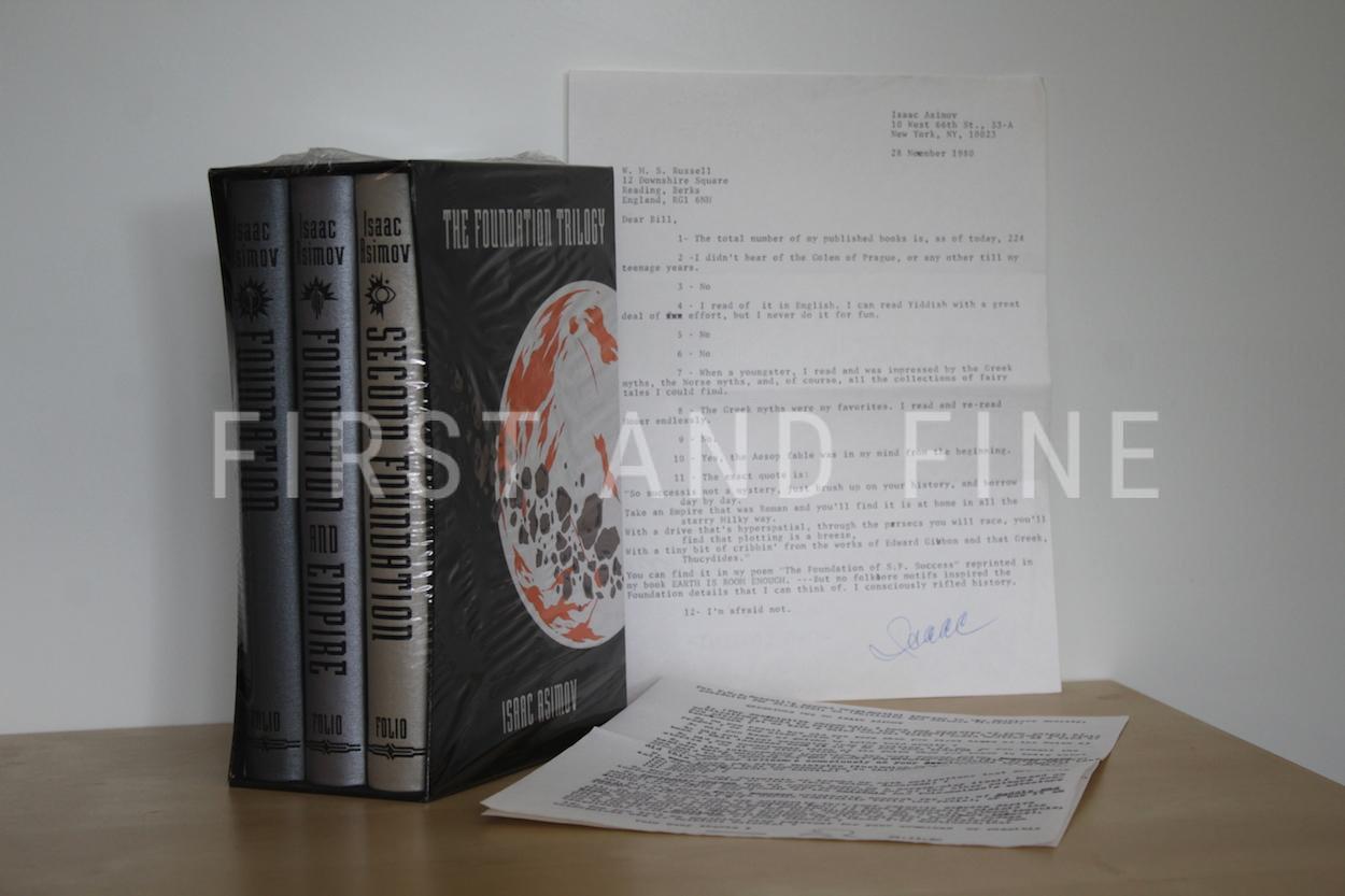 Asimov, Isaac (2012) 'Foundation' trilogy, Folio Society edition with original signed letter