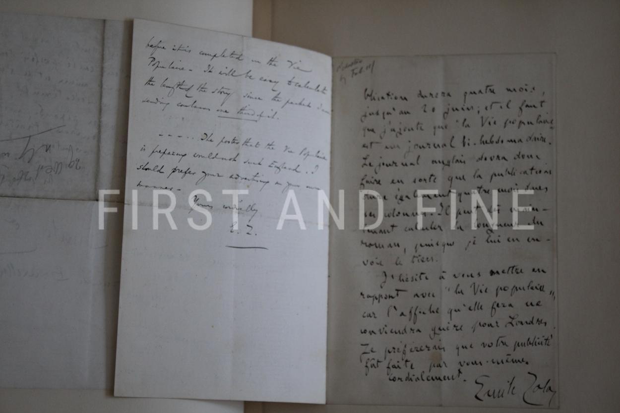 Zola, Emile (1892-1902) original autograph letters to his friend and tranlator Ernest Vizetelly and original photographs taken by Zola - Image 8