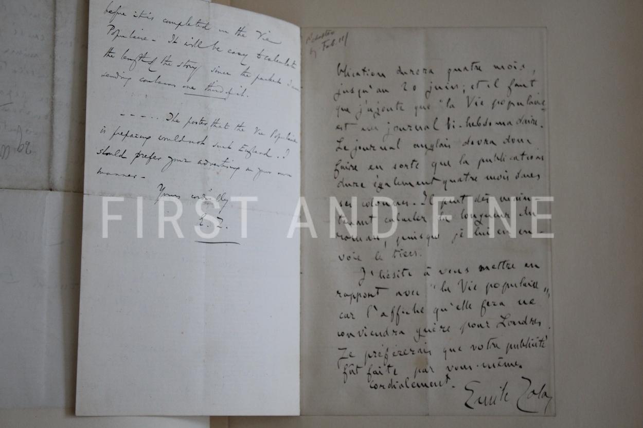 Zola, Emile (1892-1902) original autograph letters to his friend and tranlator Ernest Vizetelly and original photographs taken by Zola - Image 9