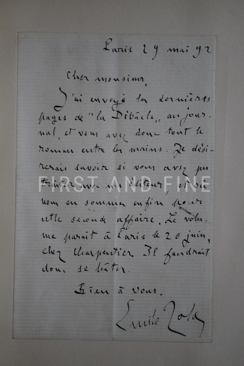 Zola, Emile (1892-1902) original autograph letters to his friend and tranlator Ernest Vizetelly and original photographs taken by Zola - Image 11