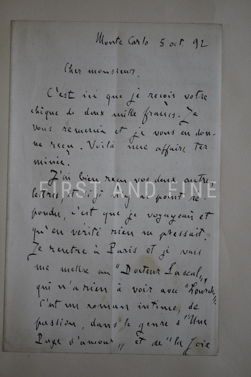 Zola, Emile (1892-1902) original autograph letters to his friend and tranlator Ernest Vizetelly and original photographs taken by Zola - Image 12