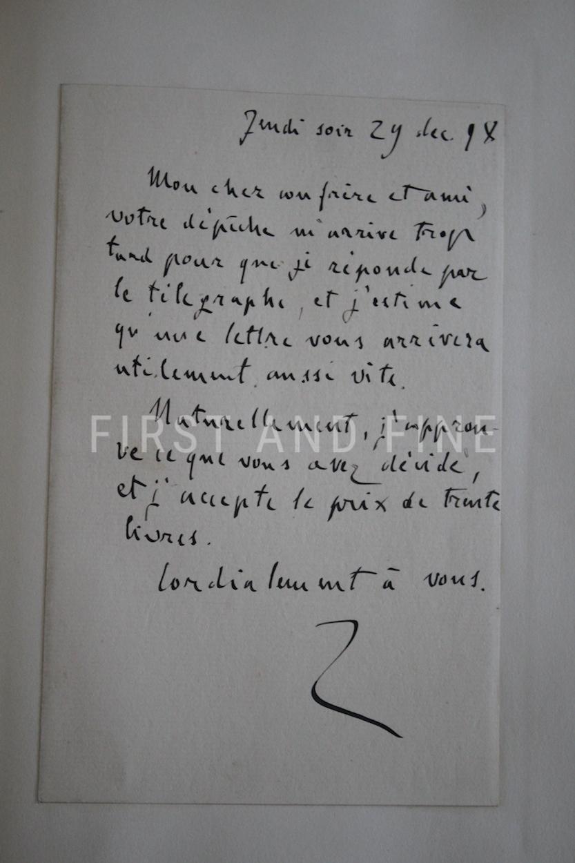 Zola, Emile (1892-1902) original autograph letters to his friend and tranlator Ernest Vizetelly and original photographs taken by Zola - Image 13