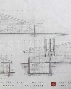 Wright, Frank Lloyd (1957) original architectural plans for his last Usonian House with a TASCHEN book