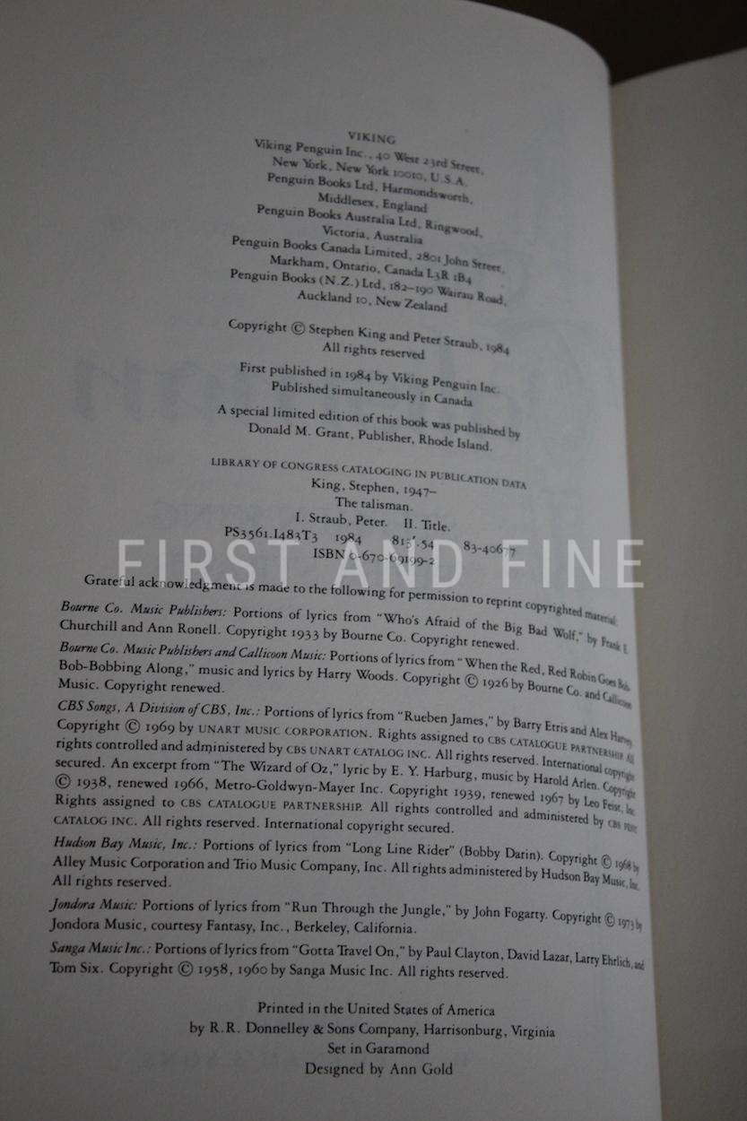 King, Stephen; Straub, Peter (1984) 'The Talisman', US double signed and inscribed first edition - Image 3