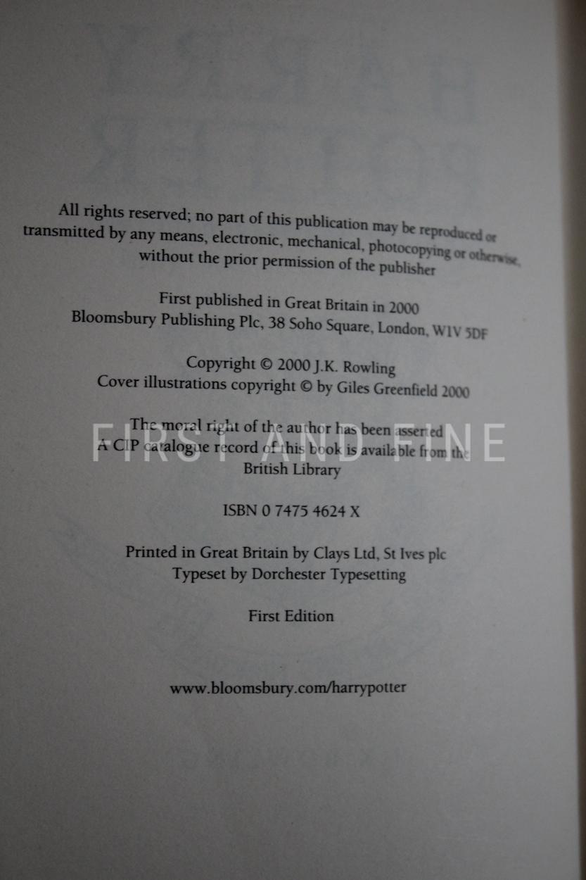 Rowling, J.K. (2000) 'Harry Potter and the Goblet of Fire', UK double signed first edition published by Bloomsbury - Image 3
