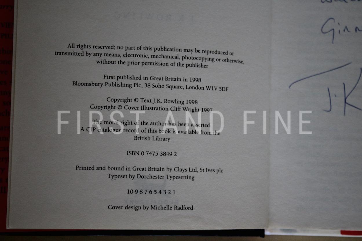 Rowling, J.K. (1998) 'Harry Potter and the Chamber of Secrets', UK signed first edition - Image 3