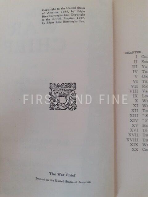 Burroughs, Edgar Rice (1927) 'The War Chief', US signed and inscribed association first edition - Image 3