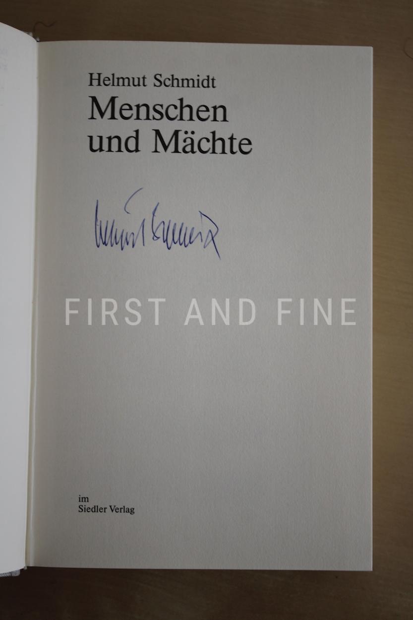 Schmidt, Helmut (1987) 'Menschen un Mächte', signed first edition - Image 2