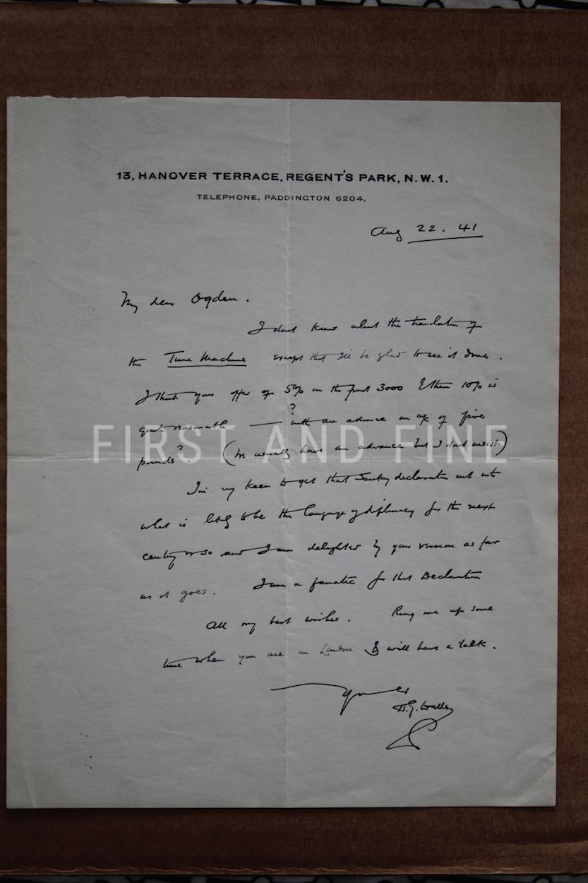 Wells, H.G. (2020) 'The Time Machine', Suntup deluxe signed Roman Numeral limited edition with an original H.G. Wells letter - Image 2
