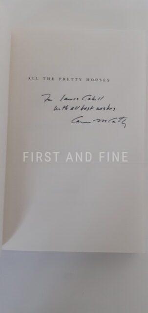McCarthy, Cormac (1992) 'All the Pretty Horses', US signed and inscribed first edition - Image 2