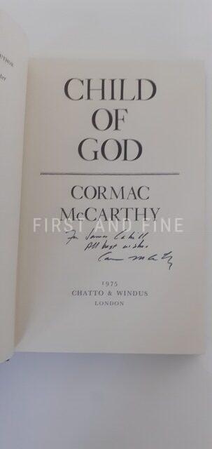 McCarthy, Cormac (1975) 'Child of God', UK signed and inscribed first edition - Image 2