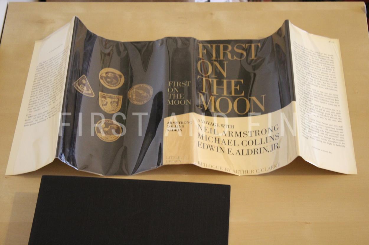 Armstrong, Neil; Aldrin, Buzz; and Collins, Michael (1970) 'First on the Moon', US first edition with a First Day Cover signed by all three astronauts. - Image 19