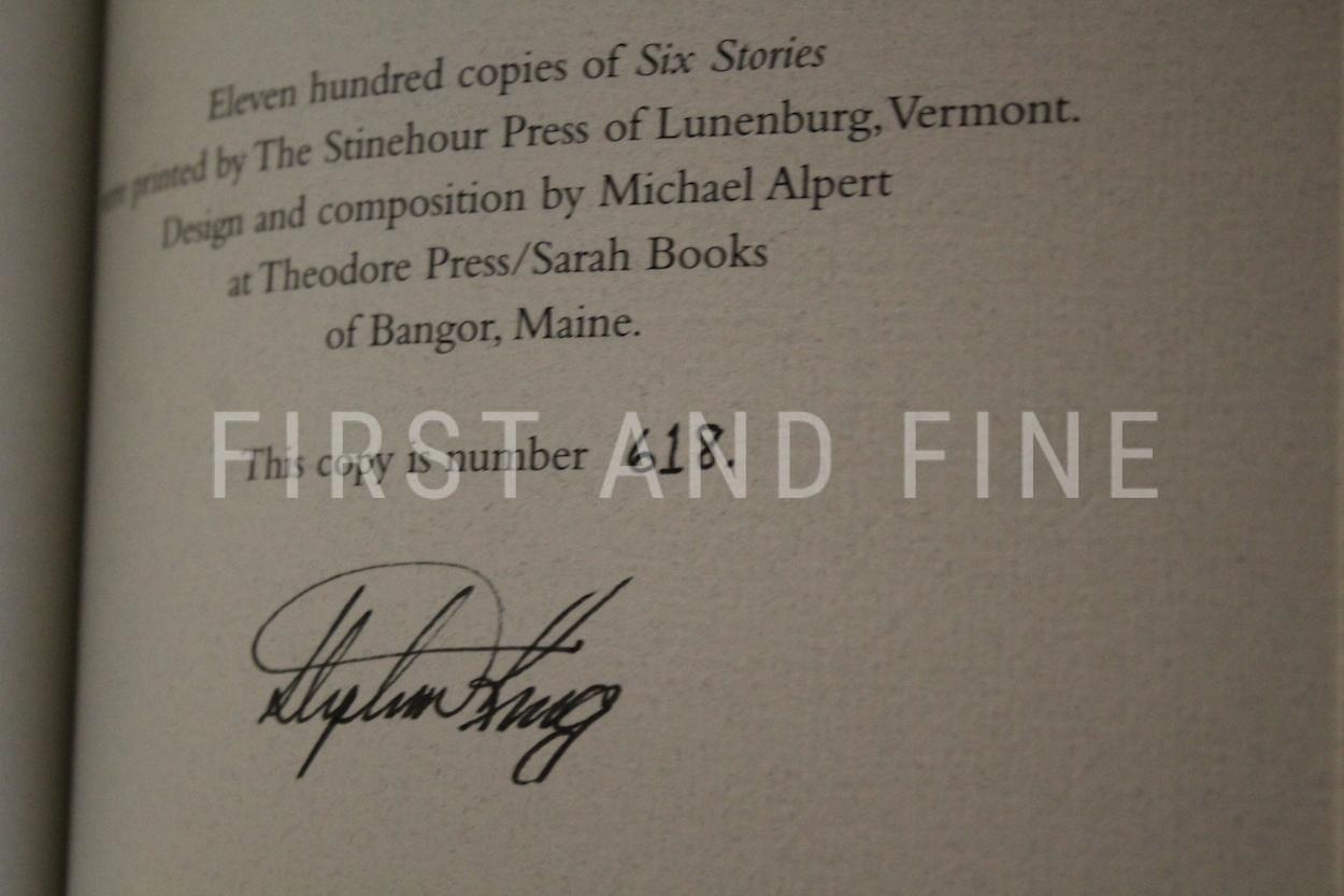 King, Stephen (1997) 'Six Stories', US signed limited edition, published by Philtrum Press - Image 2