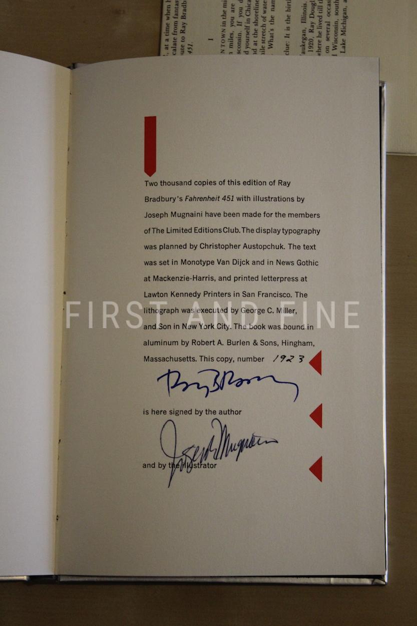 Bradbury, Ray (1982) 'Fahrenheit 451', US signed and illustrated limited edition - Image 2