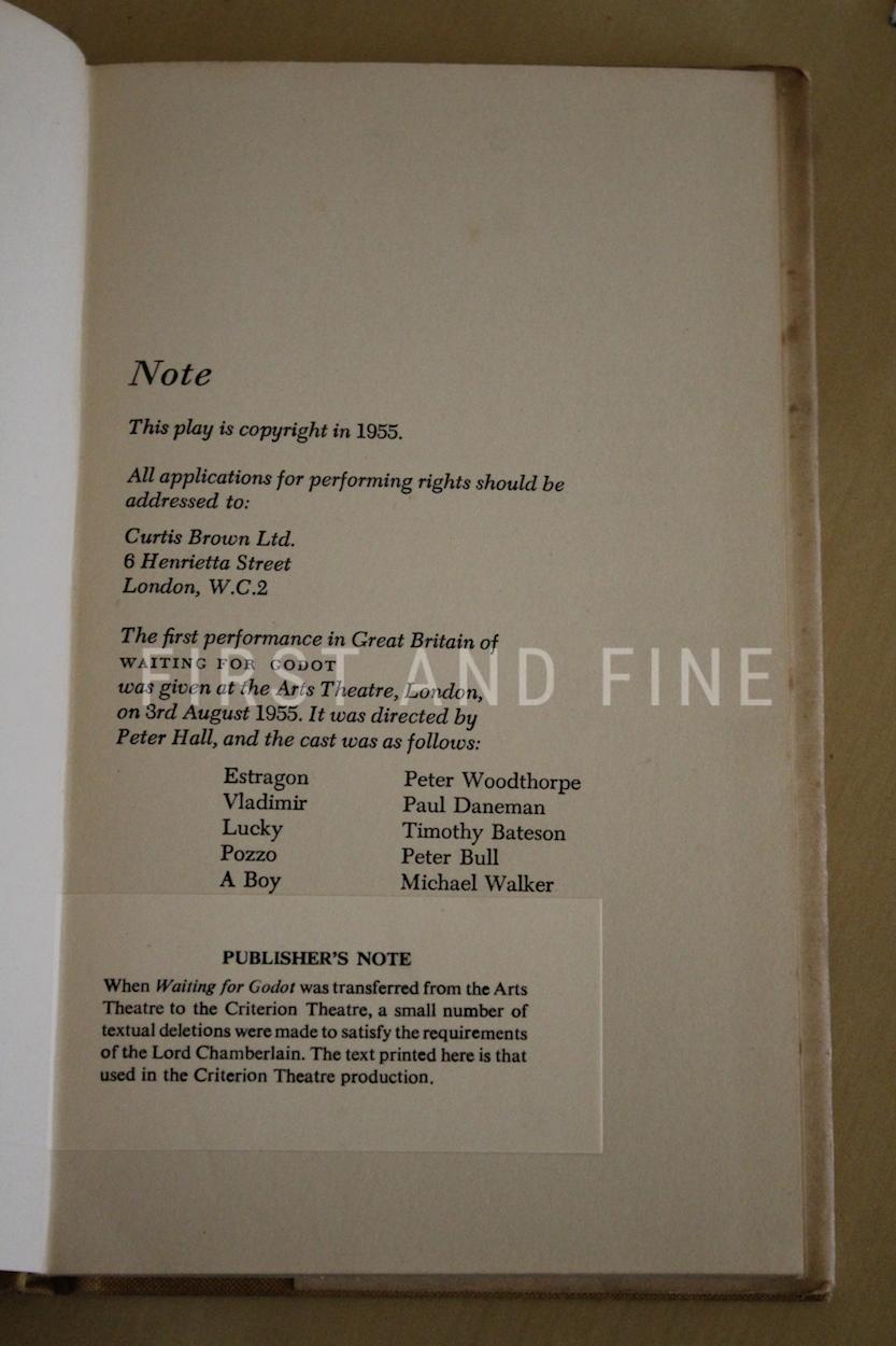 Beckett, Samuel (1955) 'Waiting for Godot', UK first edition with a handwritten and signed Beckett letter - Image 6