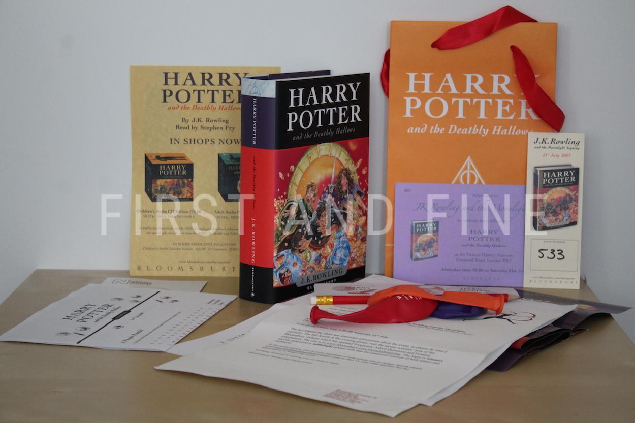 Rowling, J.K. (2007) 'Harry Potter and the Deathly Hallows', UK signed first edition with all ephemera