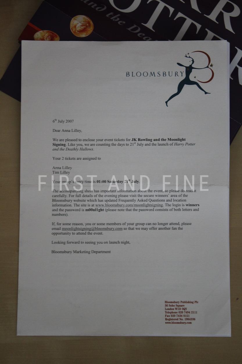 Rowling, J.K. (2007) 'Harry Potter and the Deathly Hallows', UK signed first edition with all ephemera - Image 4
