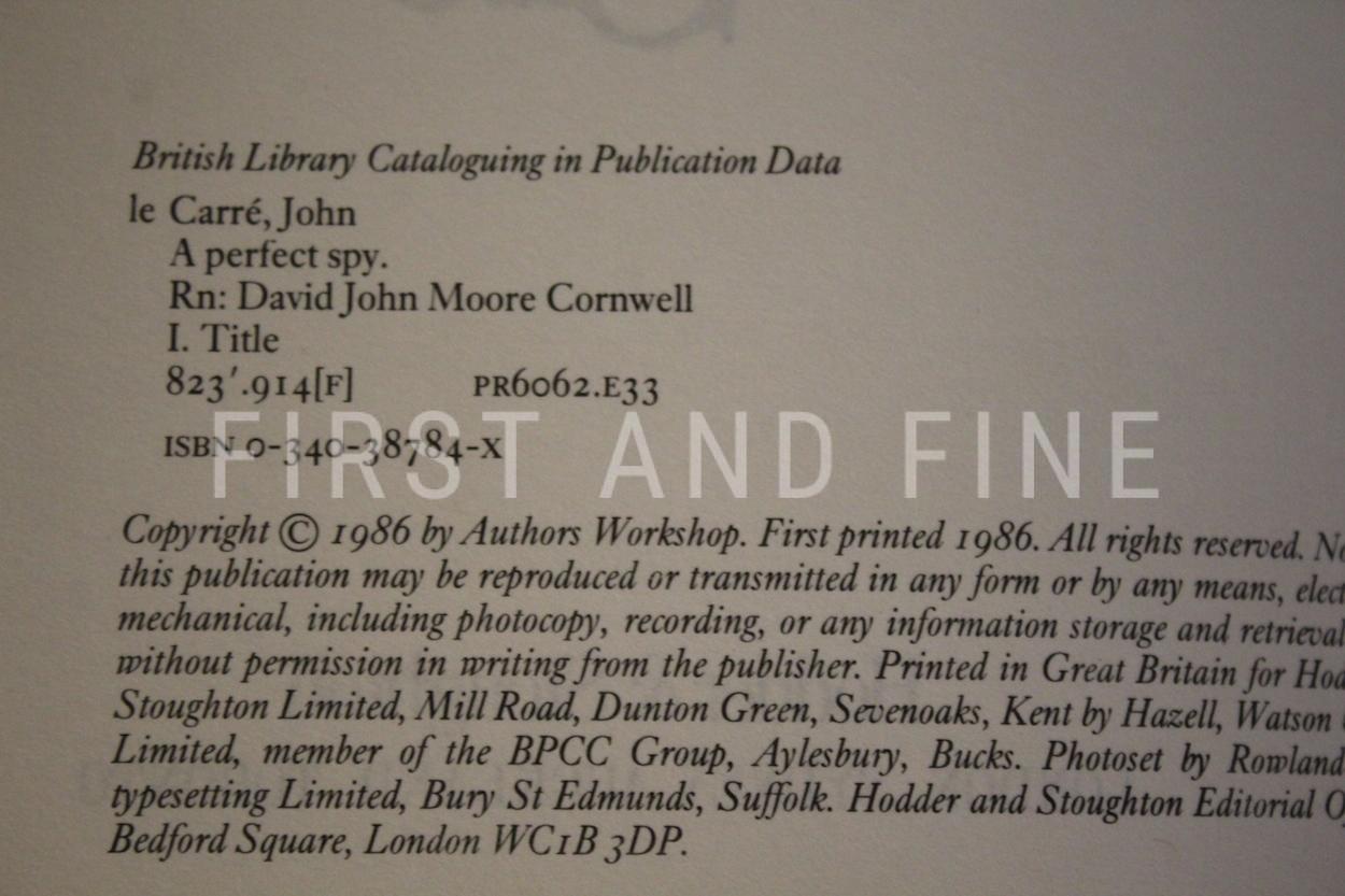 le Carré, John (1986) 'A Perfect Spy', UK signed first edition - Image 3