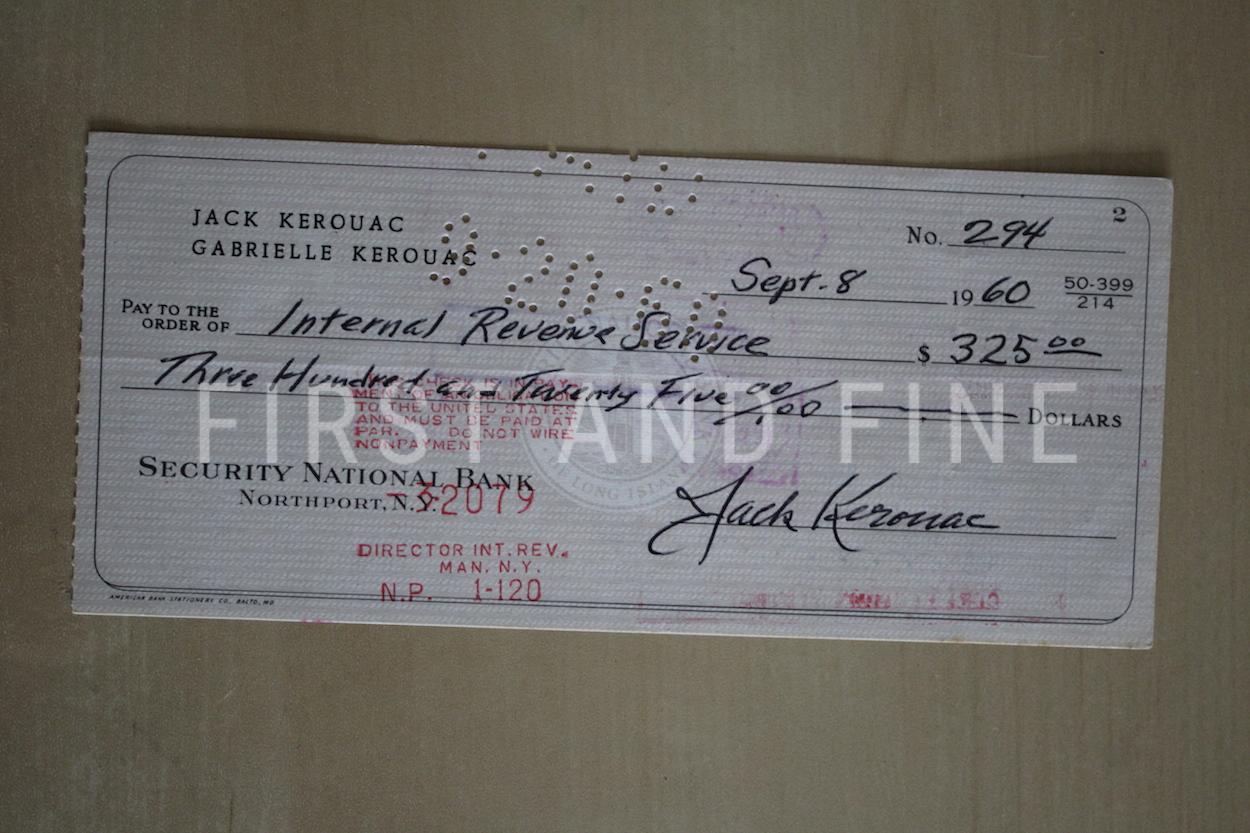 Kerouac, Jack (1957) 'On the Road', US first edition with an original signed cheque/ check - Image 2
