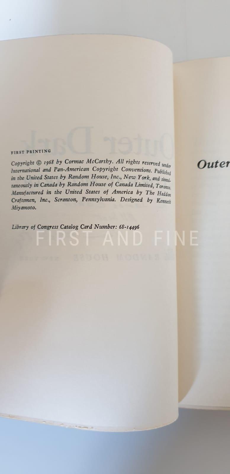 McCarthy, Cormac (1968) 'Outer Dark', US signed and inscribed first edition, beautifully rebound - Image 3